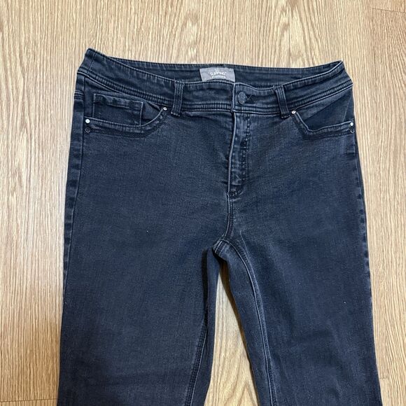 Chicos So Slimming Dark Wash Black Straight Leg Jeans Women's Sz 1R US M/8 - Picture 2 of 6